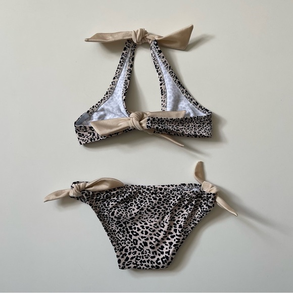 Eberjey Girls’ Leopard Print Bikini - Size 4 - Picture 4 of 9